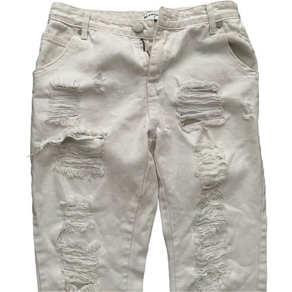 ASOS Jeans US 2 Denim High Rise Distressed Glamorous casual - Picture 3 of 8